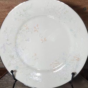 Lenox April Salad Plate - 1980's Pastel Flowers with Platinum Rim